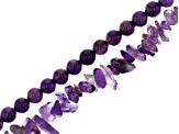 Amethyst Chip Strand and 6mm Round Bead Strand Set of 2