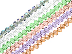 Multi-Color Chinese Crystal 6mm Rondelle Bead Strand Set of 6