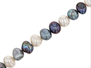 Picture of Multi-Color Cultured Freshwater Pearl 7x9-9X11mm Potato Bead Strand Approximately 16" in Length