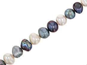 Multi-Color Cultured Freshwater Pearl 7x9-9X11mm Potato Bead Strand Approximately 16" in Length