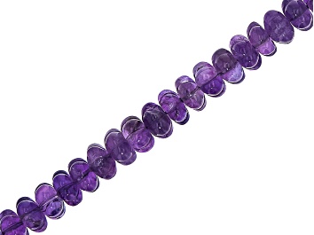 Picture of Amethyst 8x5mm Pumpkin Cut Bead Strand Approximately 16" in Length