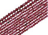 Garnet 2mm & 3mm Faceted Round Bead Strand Set of 10