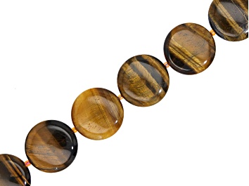 Picture of Tiger's Eye 25mm Coin Bead Strand Approximately 14-15" in Length
