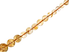 Citrine 6-12mm Graduated Round Bead Strand Approximately 15" in Length