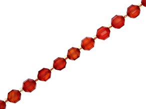 Red Agate 8mm Faceted Round Bead Strand Approximately 14-15" in Length