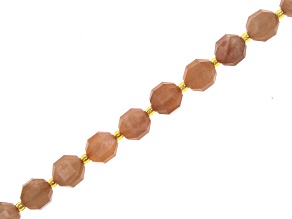 Red Sunstone 10mm Faceted Round Bead Strand Approximately 14-15" in Length
