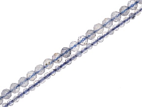 Labradorite 2mm & 3mm Faceted Round Bead Strand Set of 2