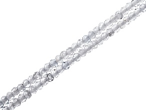 Clear Topaz 2x3mm Faceted Rondelle Bead Strand Set of 2 Approximately 15-16" in Length