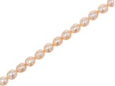 Peach 4-4.5x5-5.5mm Rice Shape Freshwater Cultured Pearl Bead Strand Approximately 16" in Length