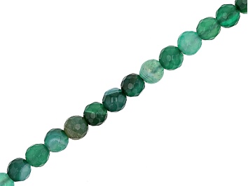 Picture of Green Banded Agate 6mm Faceted Round Bead Strand Approximately 14-15" in Length