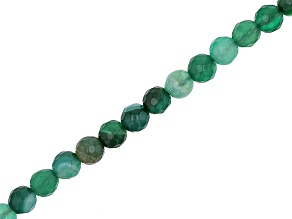 Green Banded Agate 6mm Faceted Round Bead Strand Approximately 14-15" in Length