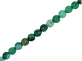 Green Banded Agate 6mm Faceted Round Bead Strand Approximately 14-15" in Length