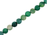 Green Banded Agate 10mm Faceted Round Bead Strand Approximately 14-15" in Length