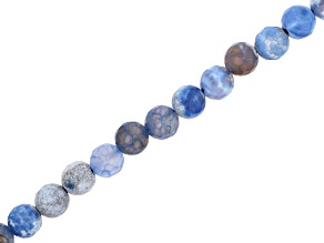 Terra Blue Agate 8mm Faceted Round Bead Bead Strand Approximately 14-15" in Length