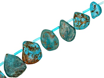 Picture of Turquoise 14x27-10x17mm Irregular Tear Drop Bead Strand Approximately 15-15.5" in Length