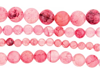 Red Coral Chip Bead Strand Set of 5 Each Approximately 14-15" in Length