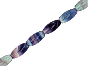 Fluorite 10x20mm Drum Shape Bead Strand Approximately 15-16" in Length