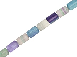 Fluorite 8x12mm Tube Bead Strand Approximately 15-16" in Length