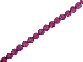 Ruby 4mm Faceted Round Bead Strand Approximately 15-15.5" in Length