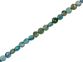 Blue Opal 4mm Microfaceted Coin Bead Strand Approximately 15-16" in Length