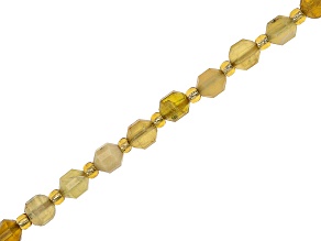 Yellow Opal 6mm Microfaceted Energy Tube Shaped Bead Strand Approximately 15-16" in Length