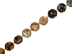 Dendritic Opal 8mm Microfaceted Star Cut Coin Bead Strand Approximately 15-16" in Length