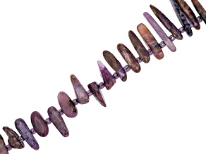 Charoite 5x10-20mm Top-Drilled Teeth Shaped Bead Strand Approximately 15-16" in Length