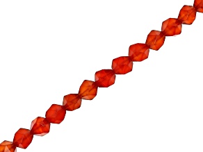 Carnelian 6mm Star Cut Round Bead Strand Approximately 15-16" in Length