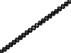 Black Spinel 4mm Microfaceted Lantern Shaped Bead Strand Approximately 15-16" in Length