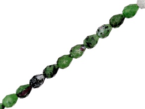 Ruby Zoisite 6x8mm Microfaceted Teardrop Bead Strand Approximately 15-16" in Length