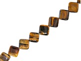 Tiger's Eye 14mm Diamond Shaped Bead Strand Approximately  15-15.5" in Length