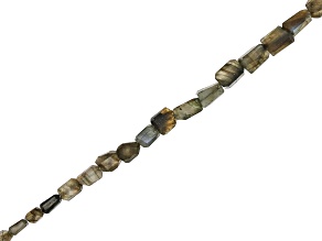 Labradorite 6x8-8x10mm Faceted Nugget Bead Strand Approximately 15-16" in Length