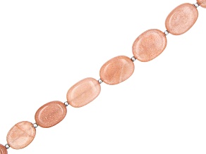 Peach Moonstone 12x8-16x12mm Oval Bead Strand Approximately 16" in Length