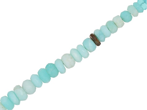 Sky Blue Opal 6x4-8x6mm Faceted Rondelle Bead Strand Approximately 16" in Length