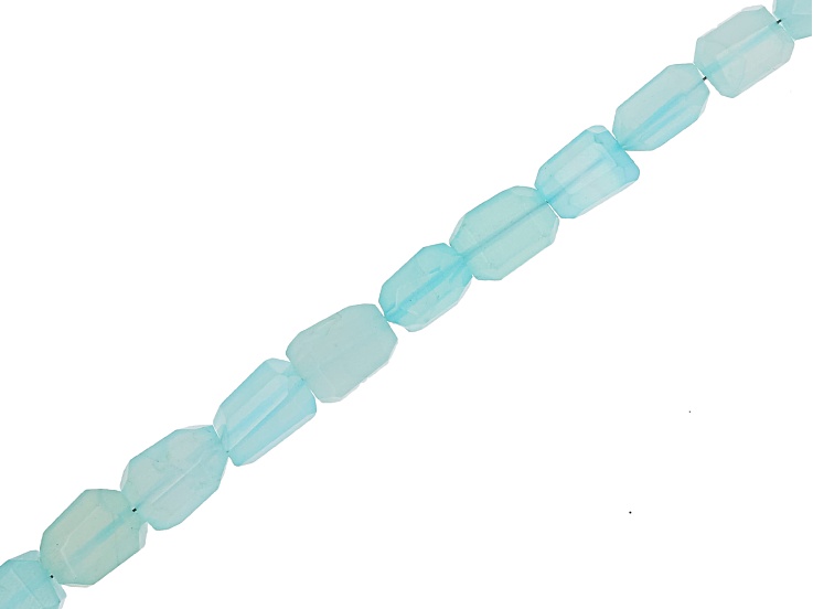 Sky Blue Opal 10x6-13x8mm Faceted Nugget Bead Strand Approximately 16" in Length