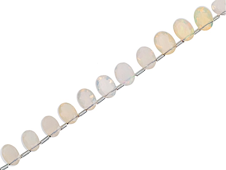 Ethiopian Opal 6x4-6x8mm Faceted Oval Bead Strand Approximately 16" in Length
