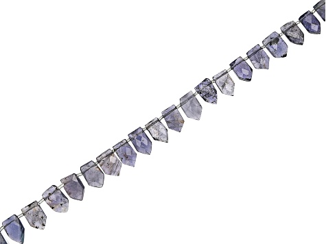 Iolite 6x8-7x12mm Faceted Shield Shape Bead Strand Approximately 16" in Length