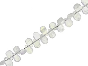 Rainbow Moonstone 5x4-7x5mm Faceted Teardrop Bead Strand Approximately 16" in Length