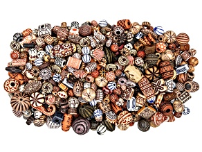 Brown 1lb Acrylic Bead Mix of Assorted Shapes & Sizes