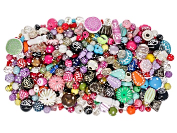 Picture of Multicolor 1lb Acrylic Bead Mix of Assorted Shapes & Sizes