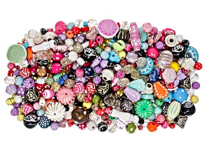 Multicolor 1lb Acrylic Bead Mix of Assorted Shapes & Sizes