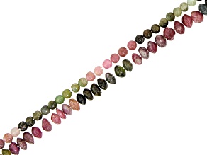 Multicolor Tourmaline Round & Rondelle Bead Strand Set of 2