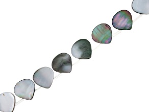 Black Mother of Pearl 15-16mm Pear Shape Bead Strand Approximately 15-15.5" in Length