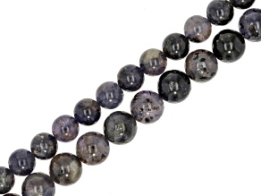Iolite 8mm & 10mm Round Bead Strand Approximately 14-15" in Length Set of 2