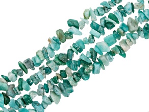 Green Amazonite Chip Endless Bead Strand Approximately 30-32" in Length Set of 2