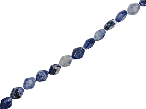 Sodalite 9.5-10X12mm Diamond Shape Bead Strand Approximately 14-15" in Length