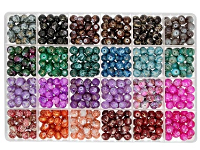 Multicolor Glass 8mm Round Loose Bead Set of 600
