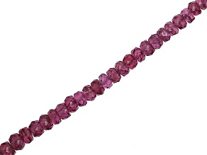 Malawi Magenta Garnet 4-5.5mm Faceted Round Bead Strand Approximately 16" in Length