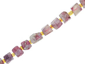 Multi-Colored Tourmaline 5-6mm Irregular Cube Bead Strand Approximately 15-16" in Length
