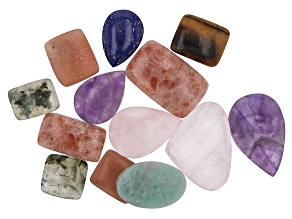 Multi-Stone Grooved Cabochon Mix of 4 Ounces